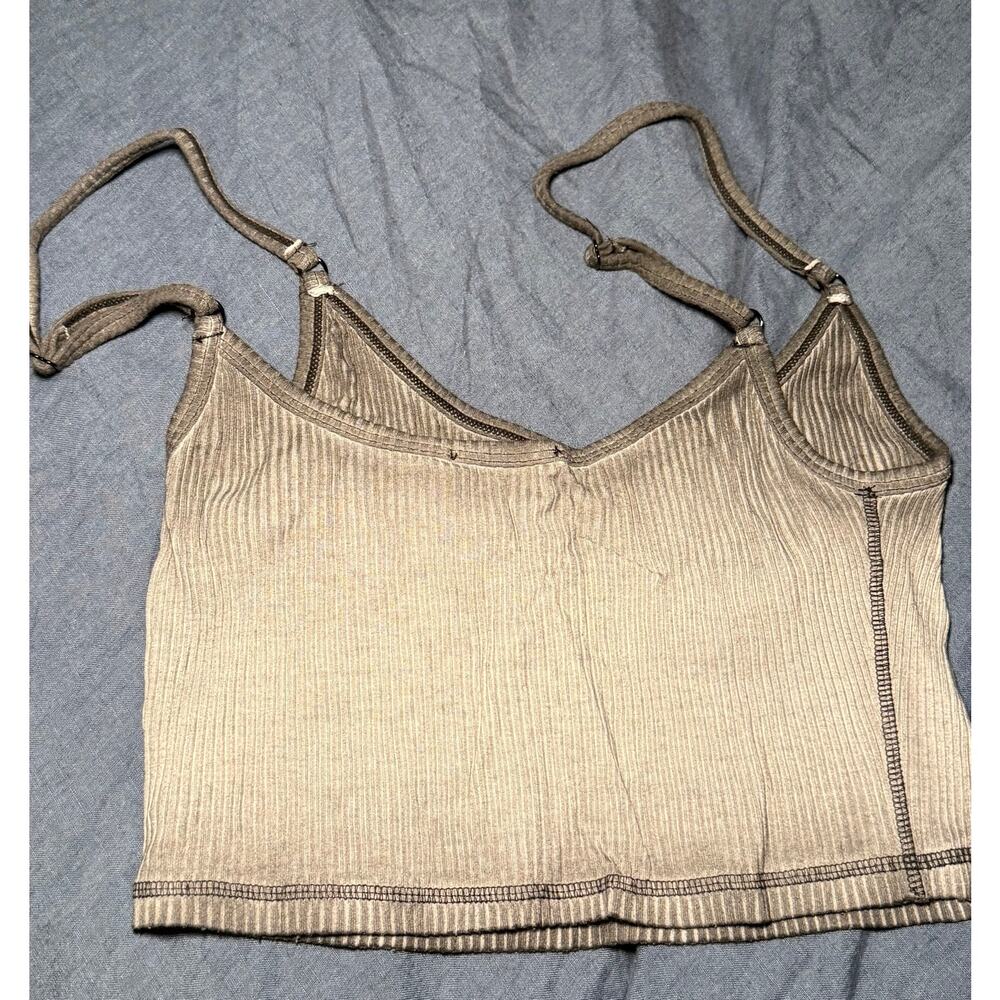 Dolls Kill Gray Wave Print Crop Tank Size Small - Picture 3 of 3